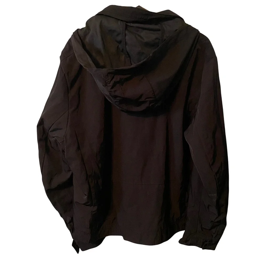 Calvin Klein Hooded Lightweight Jacket Black Zip Front Pockets Men's‎ Size L